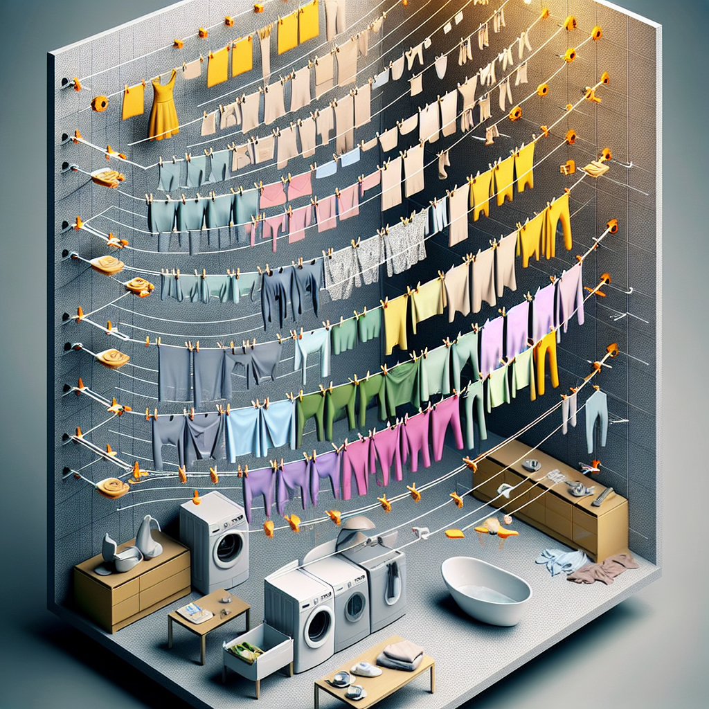 세탁물 빨래줄 간격 맞추기, 건조 속도가 가장 빨라지는 구조