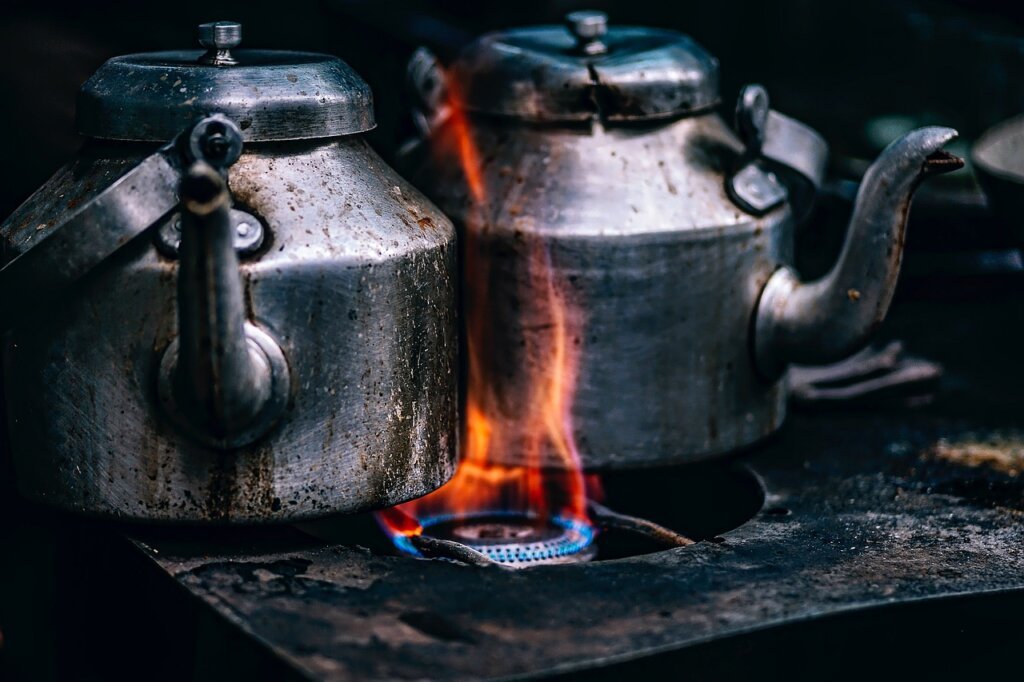 baking soda and dish soap paste applied on stove burner