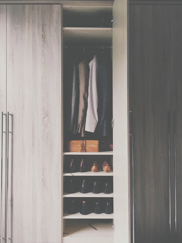 double rod closet organizer installed neatly