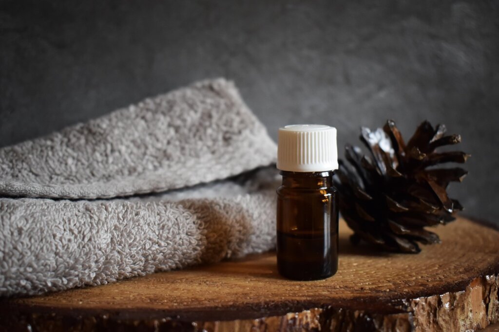 patch test on inner arm with essential oil blend