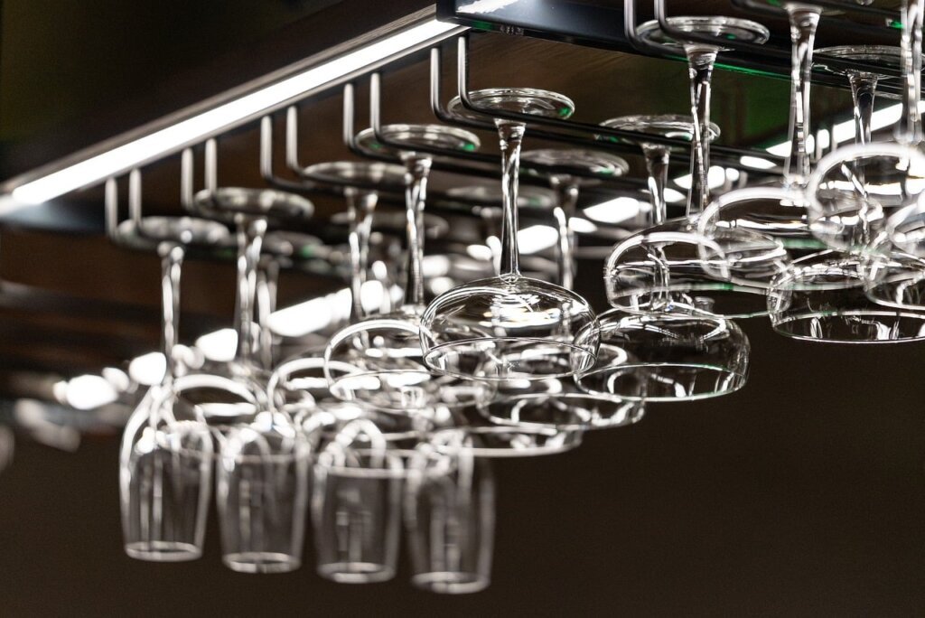 clean thermos drying upside down on dish rack