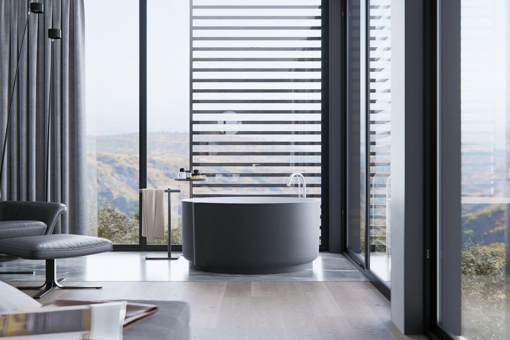 bright ventilated bathroom with open window after shower