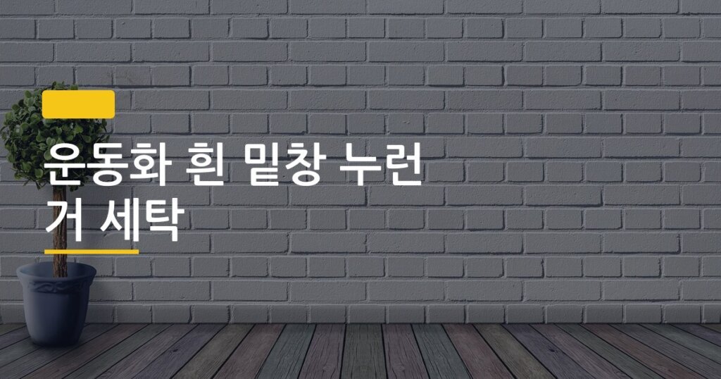 운동화 흰 밑창 누런 거 세탁, 3가지 방법 직접 써봤더니 이게 제일 낫더라