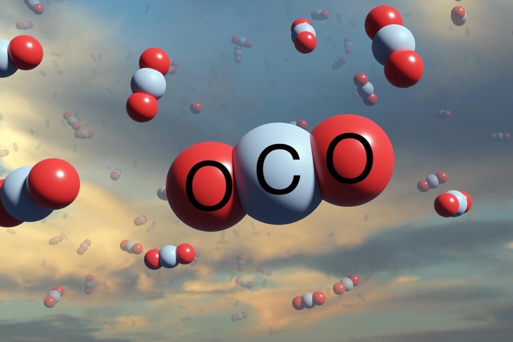 VOC chemical molecules diagram with apartment background